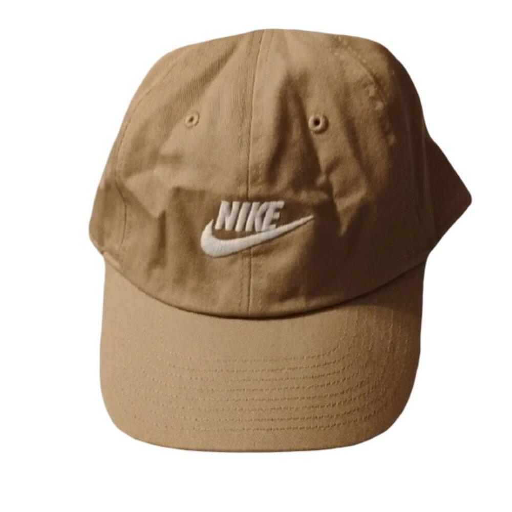 Nike M/L Tan Cap With White Check Logo Hat